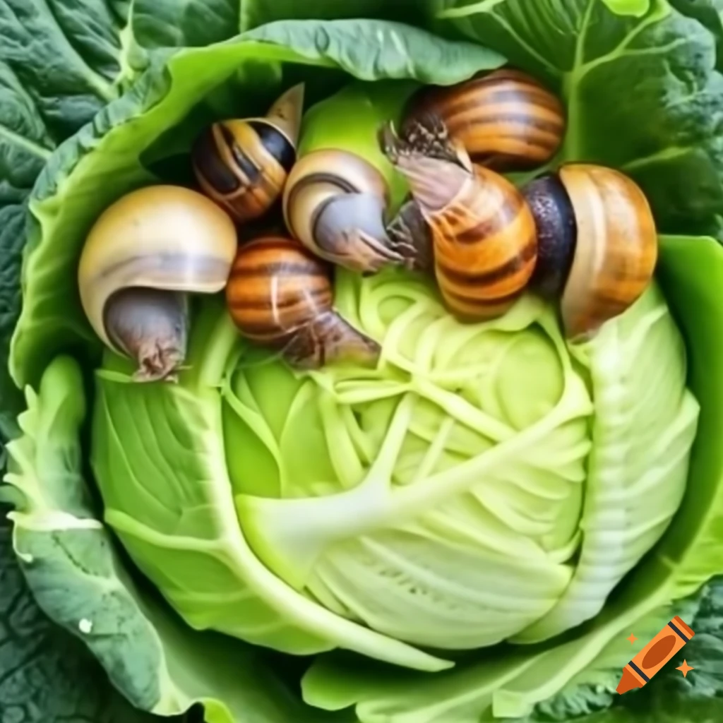Raw snails served with sour cabbage