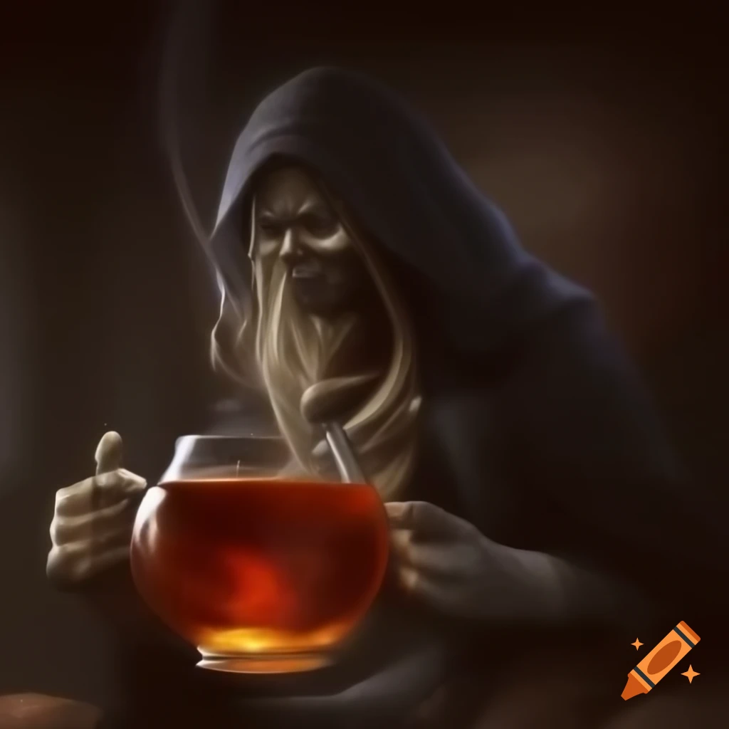 Moody scene of strong tea reflecting feelings of sadness and release