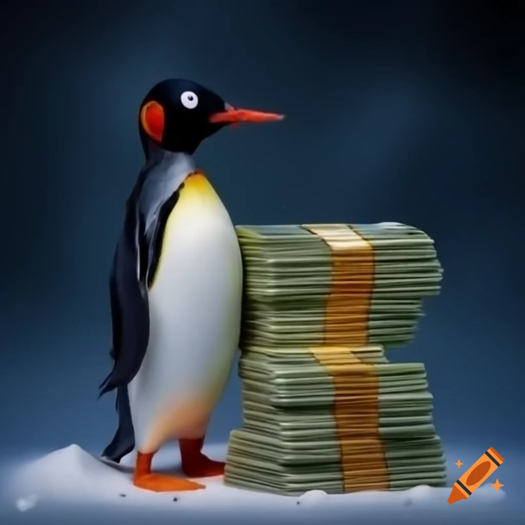Penguins designed as moneyboxes