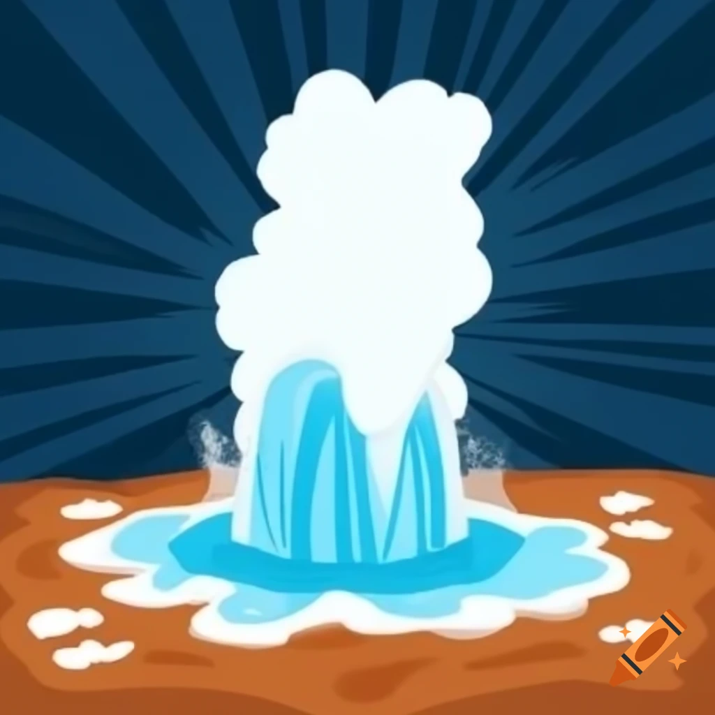 Geyser illustrated in comic style