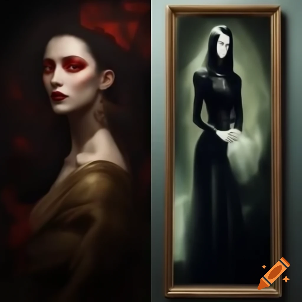 Contrast diptych featuring Southern Slavic woman on right and Gothic woman on left
