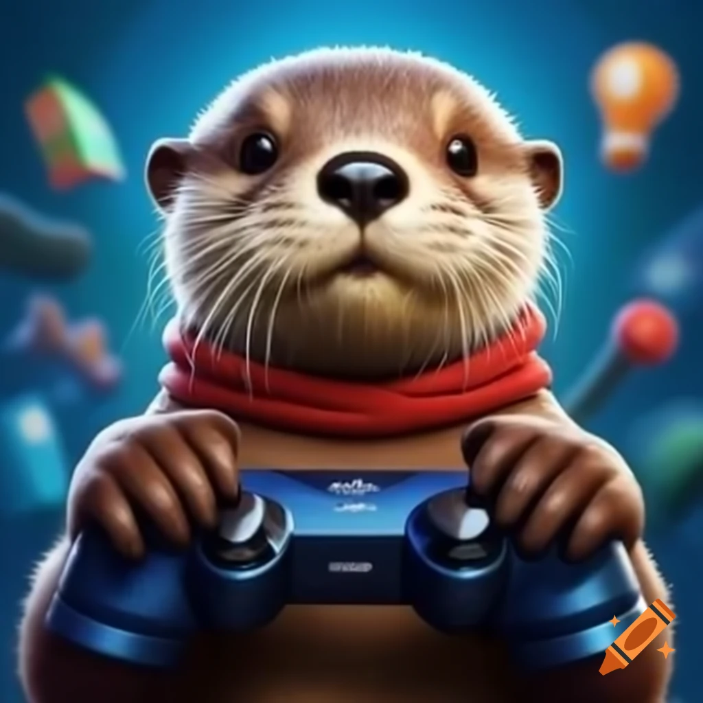 Otter engaged in video gaming activity