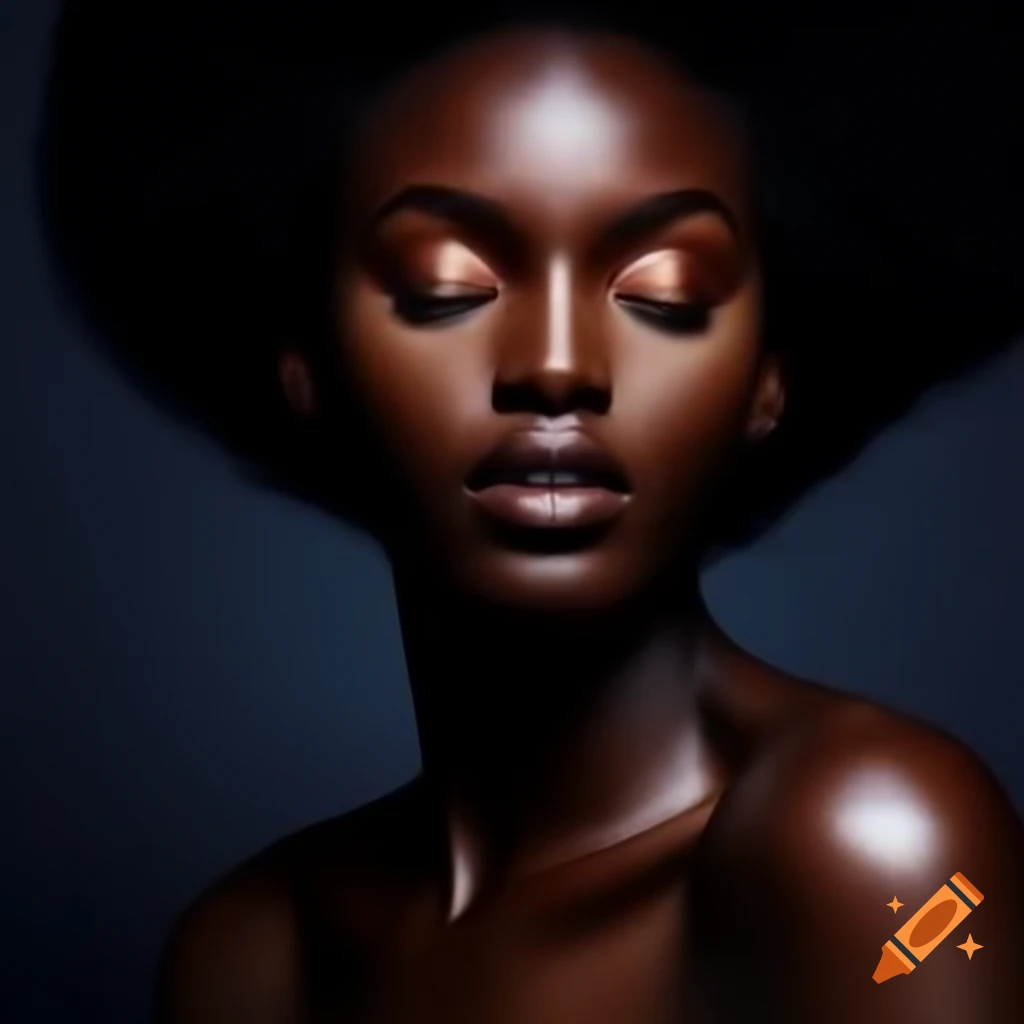 Powerful beauty reflected in the profile gaze of a Black woman