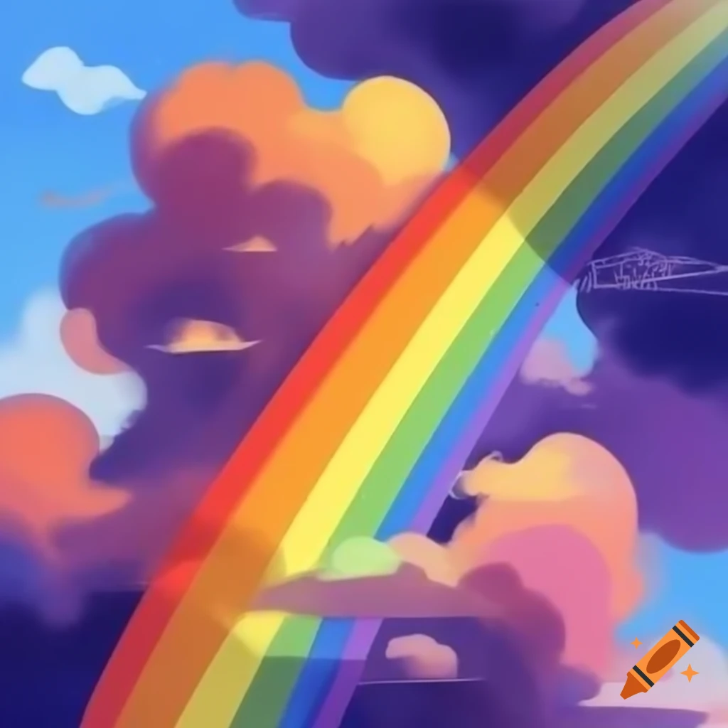 Vibrant rainbow painting