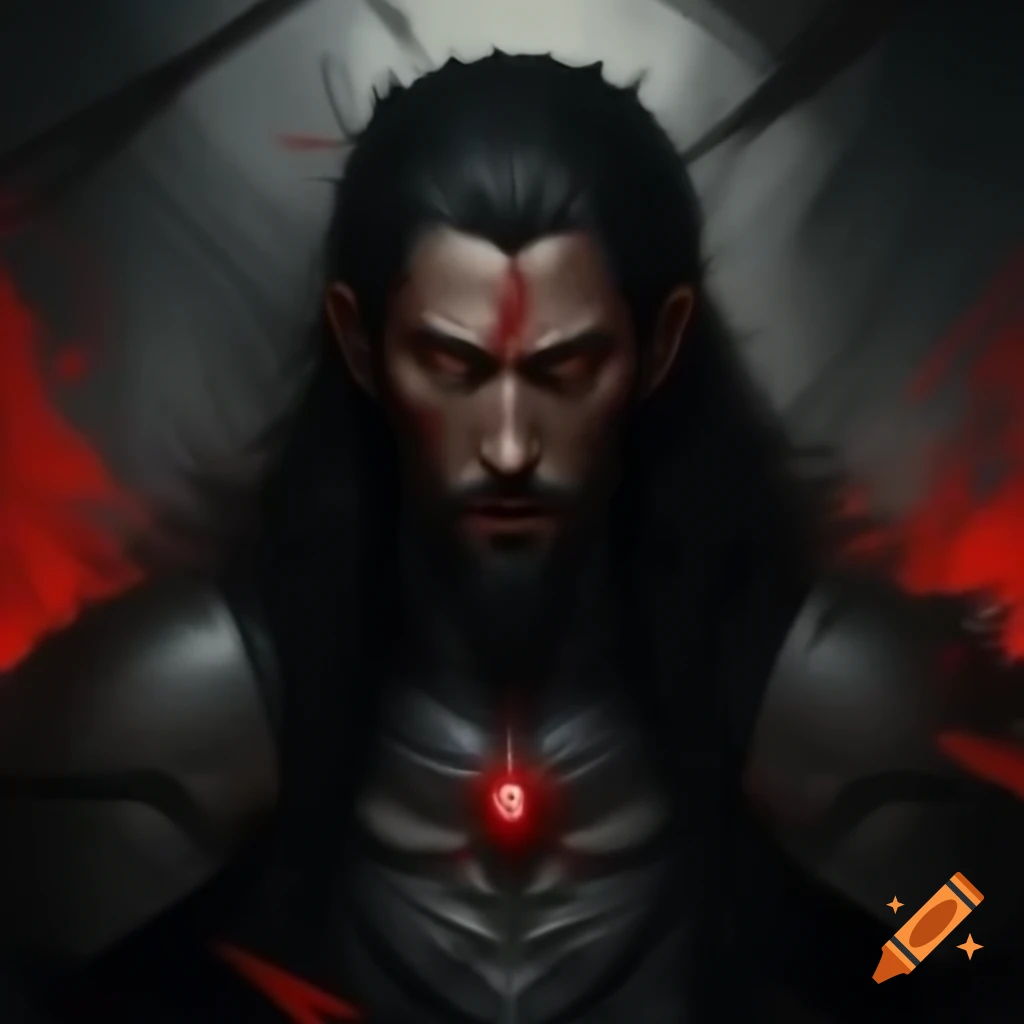 Detailed character description with distinct features including height, facial scar, and magical abilities