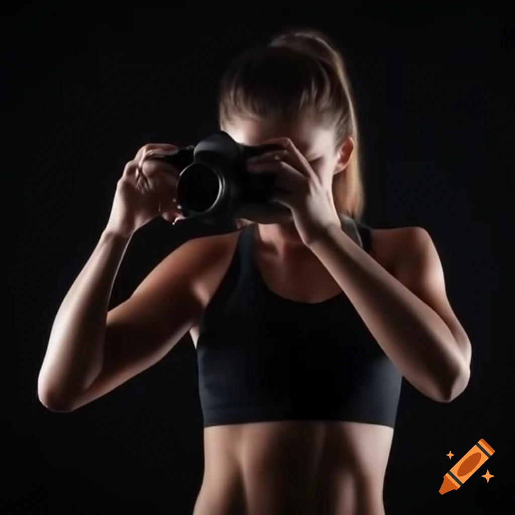 Fitness woman seen from behind against dark background