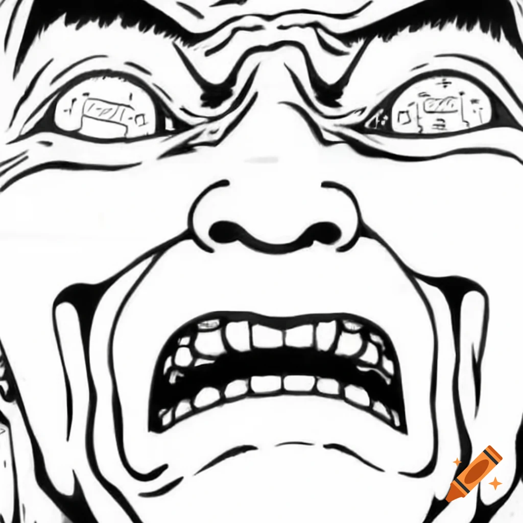Cave Troll Illustration In Black And White On Craiyon