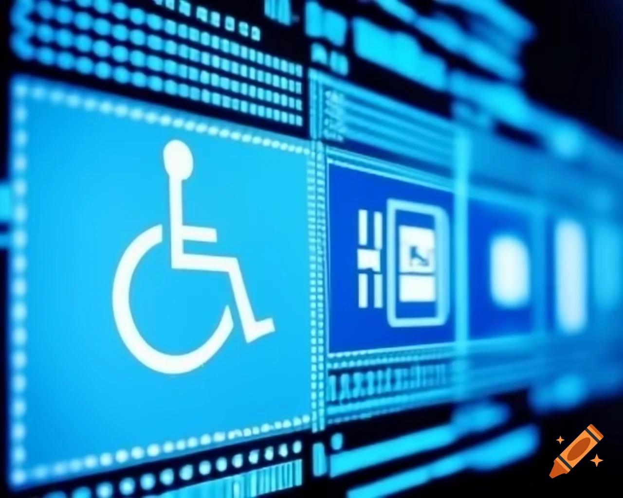 Disabled sign in tech style displayed on computer screen