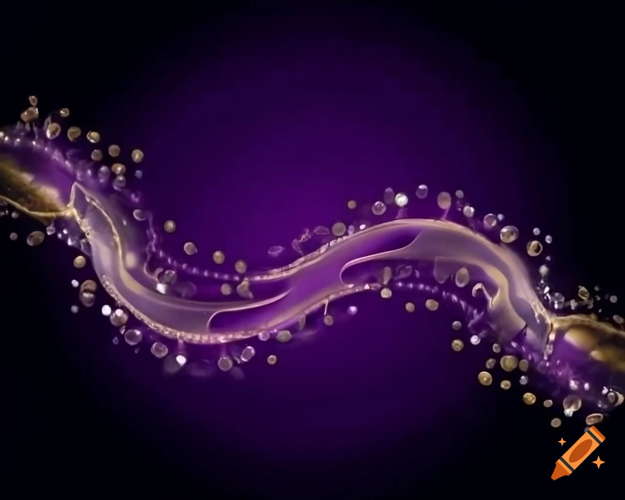 Violet fairy dust with gold and silver highlights in storybook style