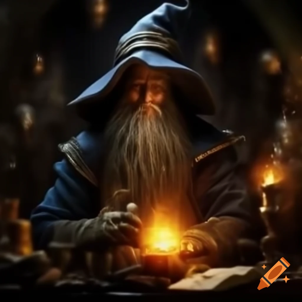 Wizard harnessing magical power
