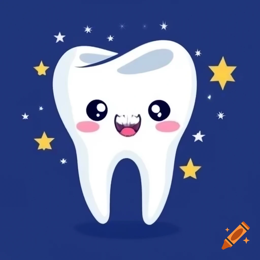 Cartoon illustration of tooth brushing on craiyon