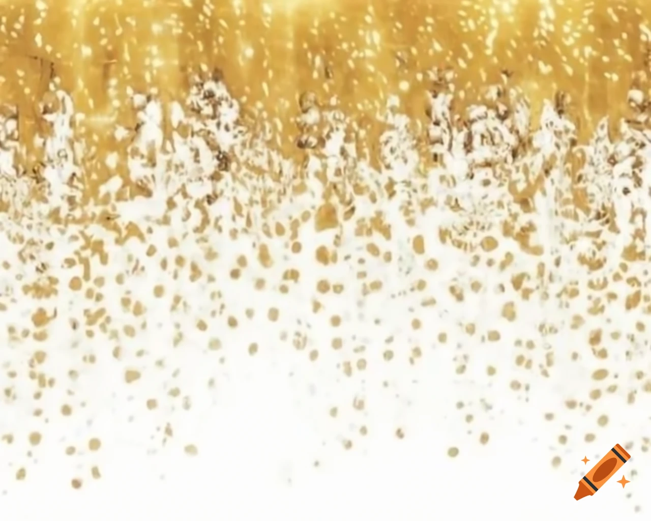 Sparkling orange fairy dust with gold and silver highlights in storybook style