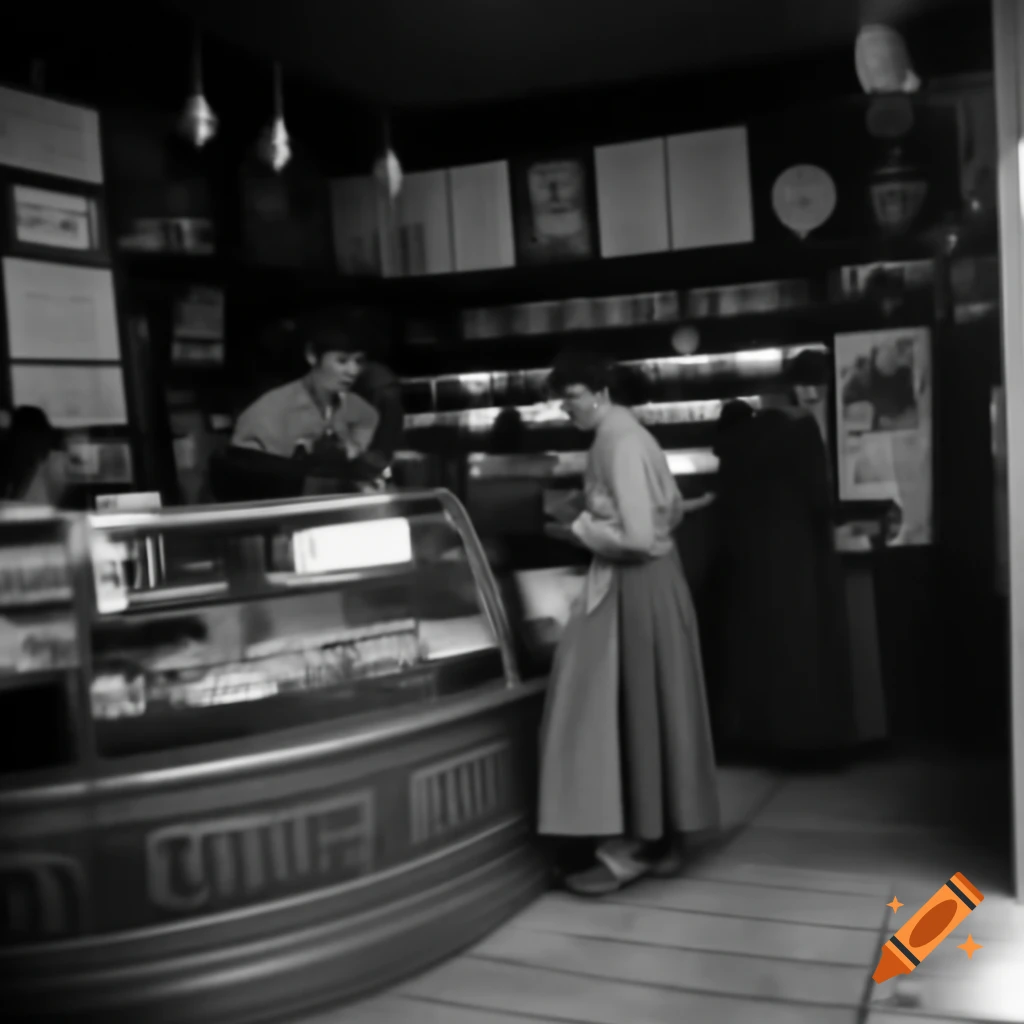 Interior of Carlo's deli, local Italian shop in Detroit, 1922
