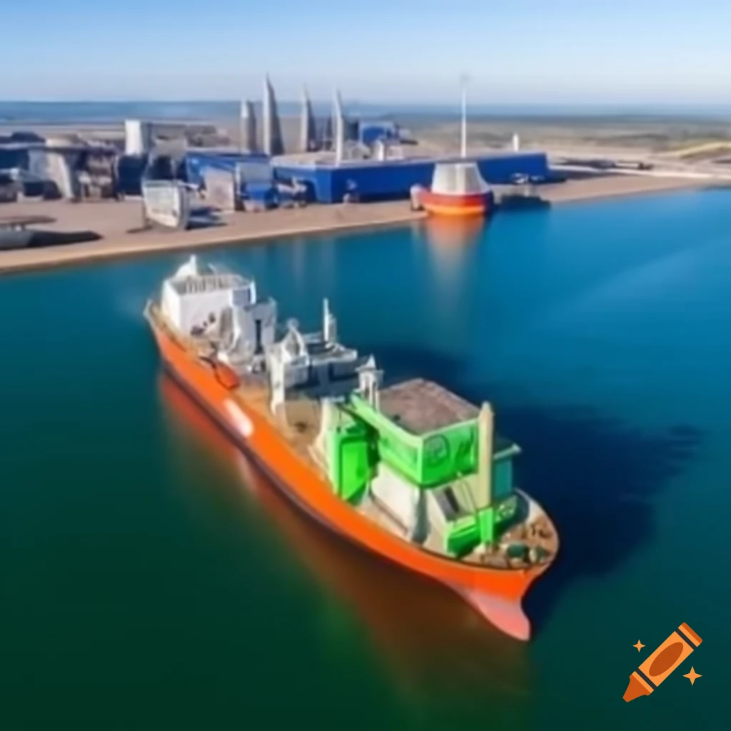 Green hydrogen production factory connected to battery manufacturing with freight train delivery