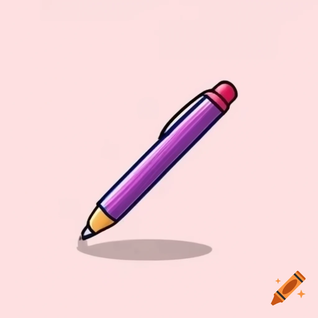 Colorful cartoon of a pen