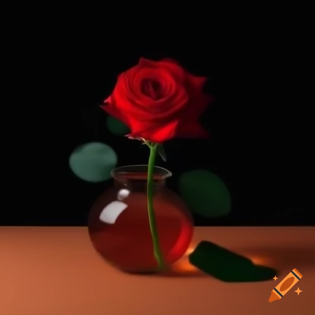 Still life featuring a red rose