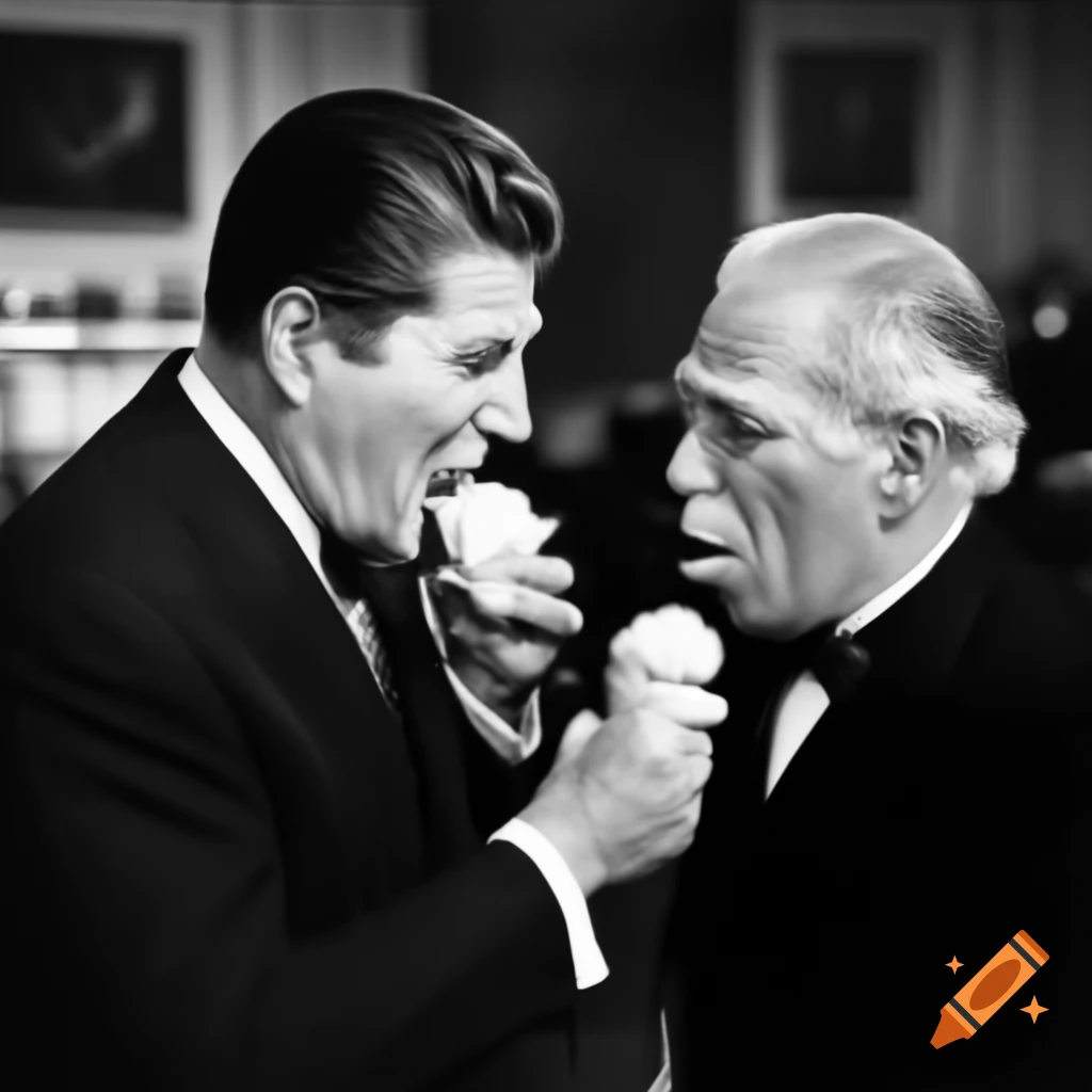 Joe Biden enjoying ice cream with Ronald Reagan and Ulysses S. Grant