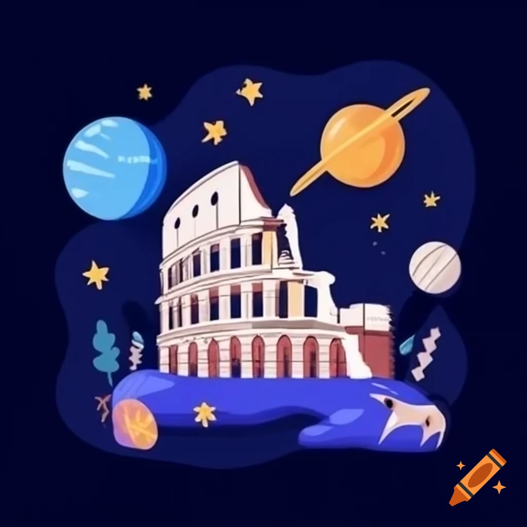Cover featuring Colosseum, minerals, universe elements, inventors, museums, plants, and animals