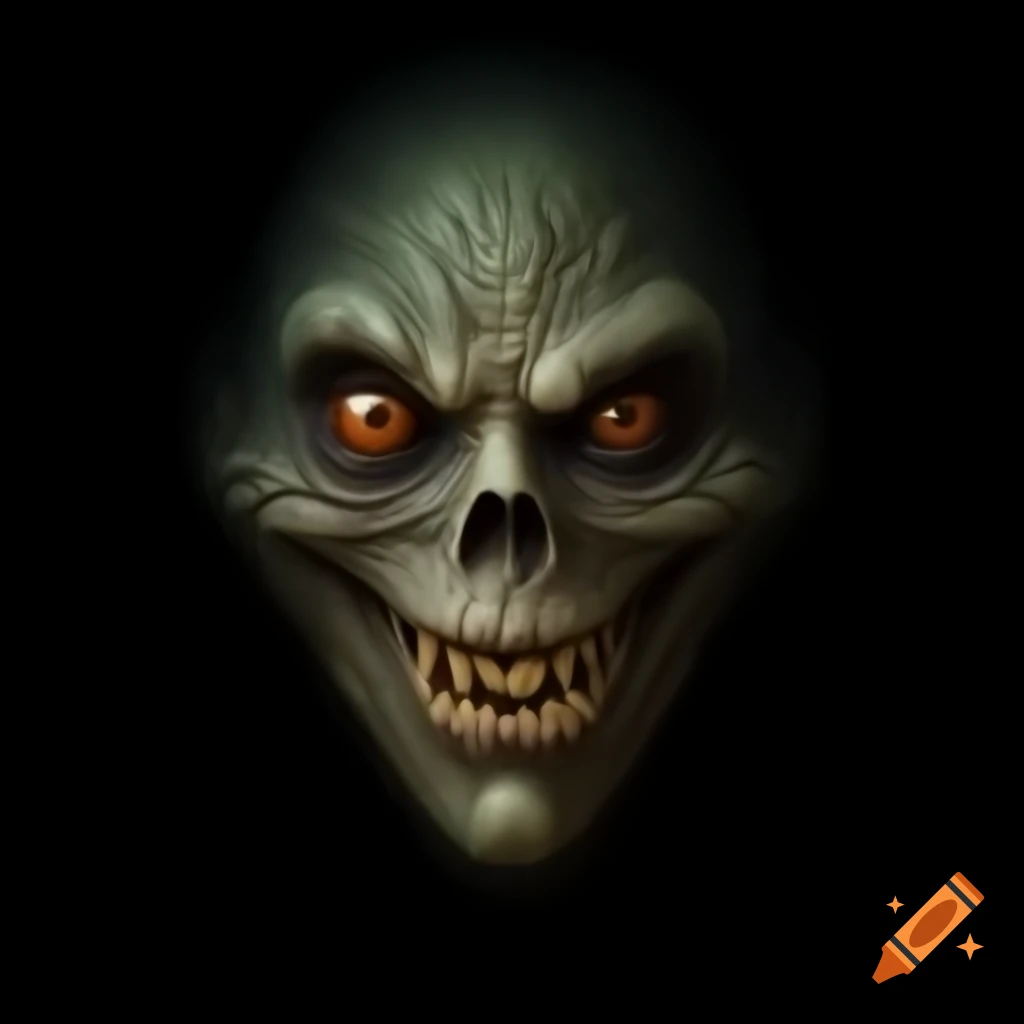Spooky creature on black background