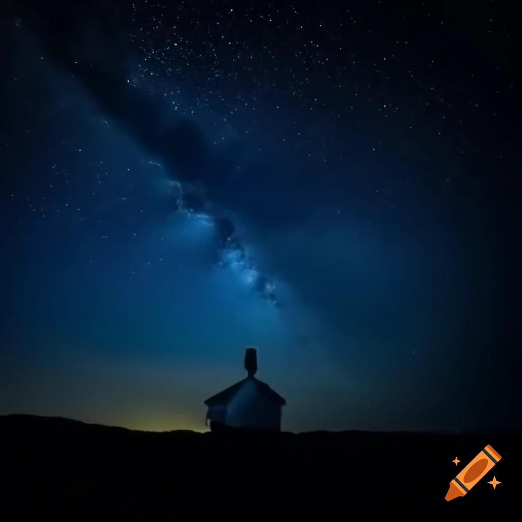 Shining star in the night sky on Craiyon