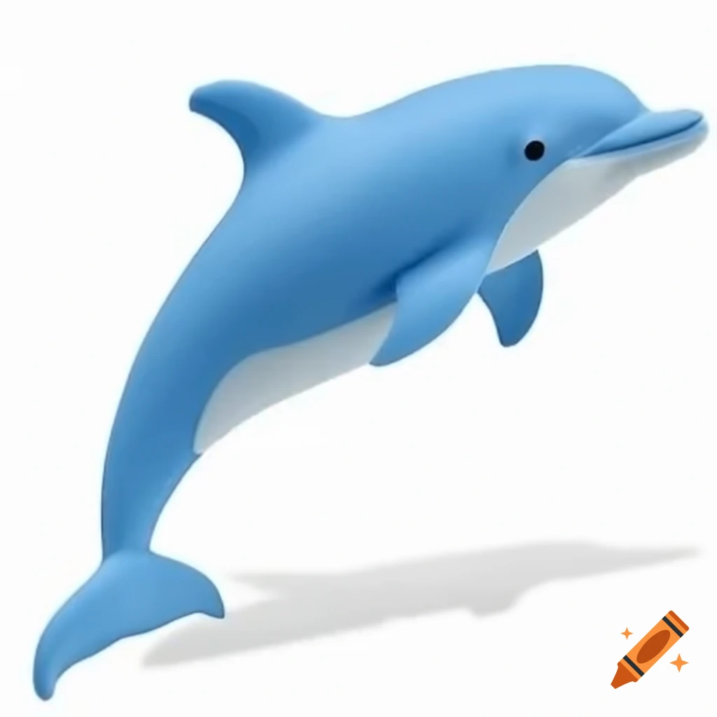 Front view of a silicone dolphin on craiyon