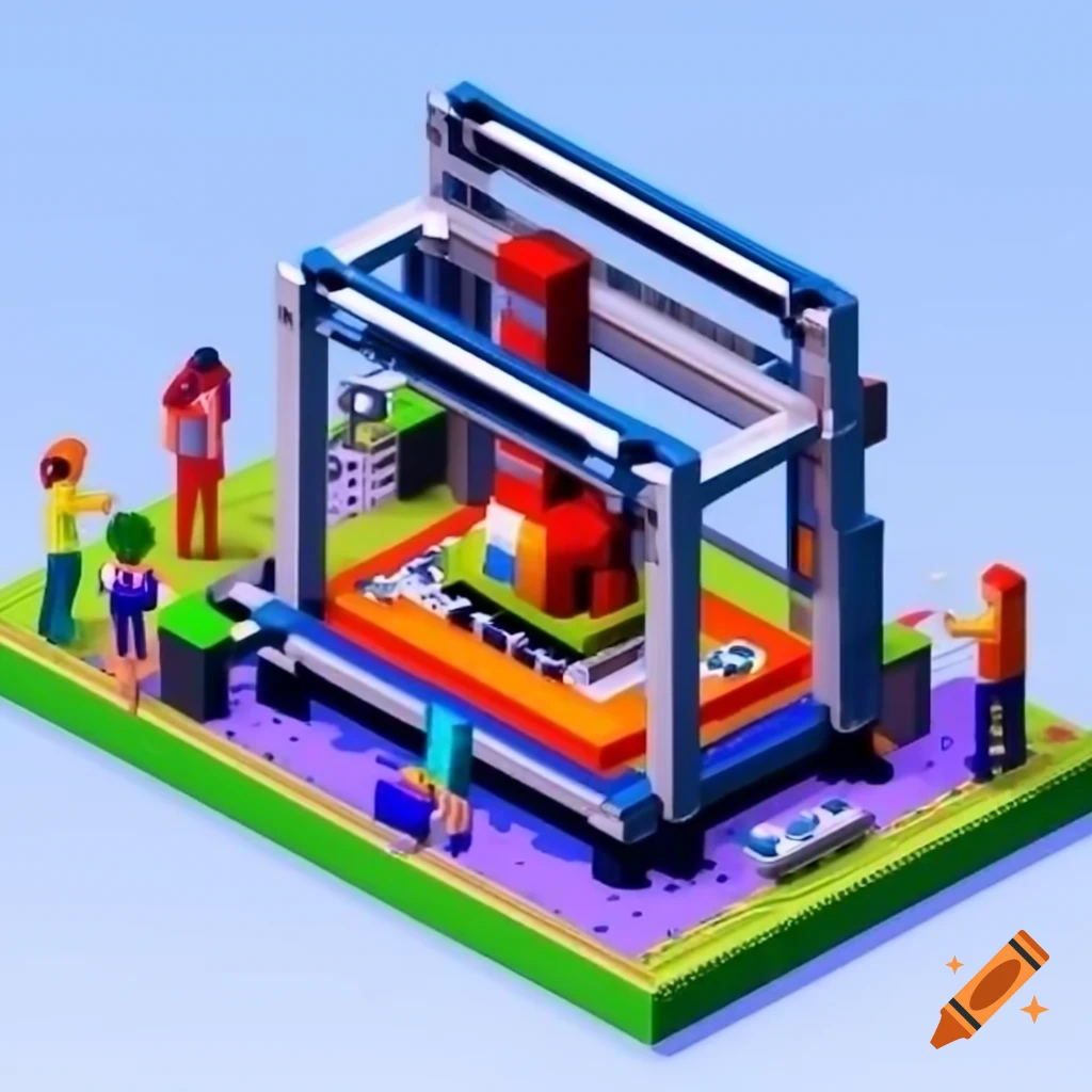 3D printers in action with people engaged in printing
