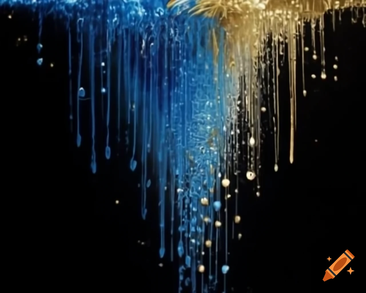 Sparkling blue fairy dust with gold and silver highlights in storybook style