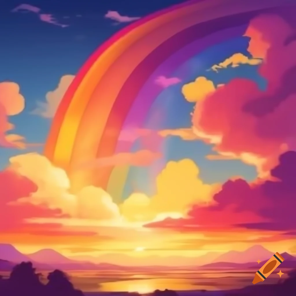 Vibrant rainbow digital art design