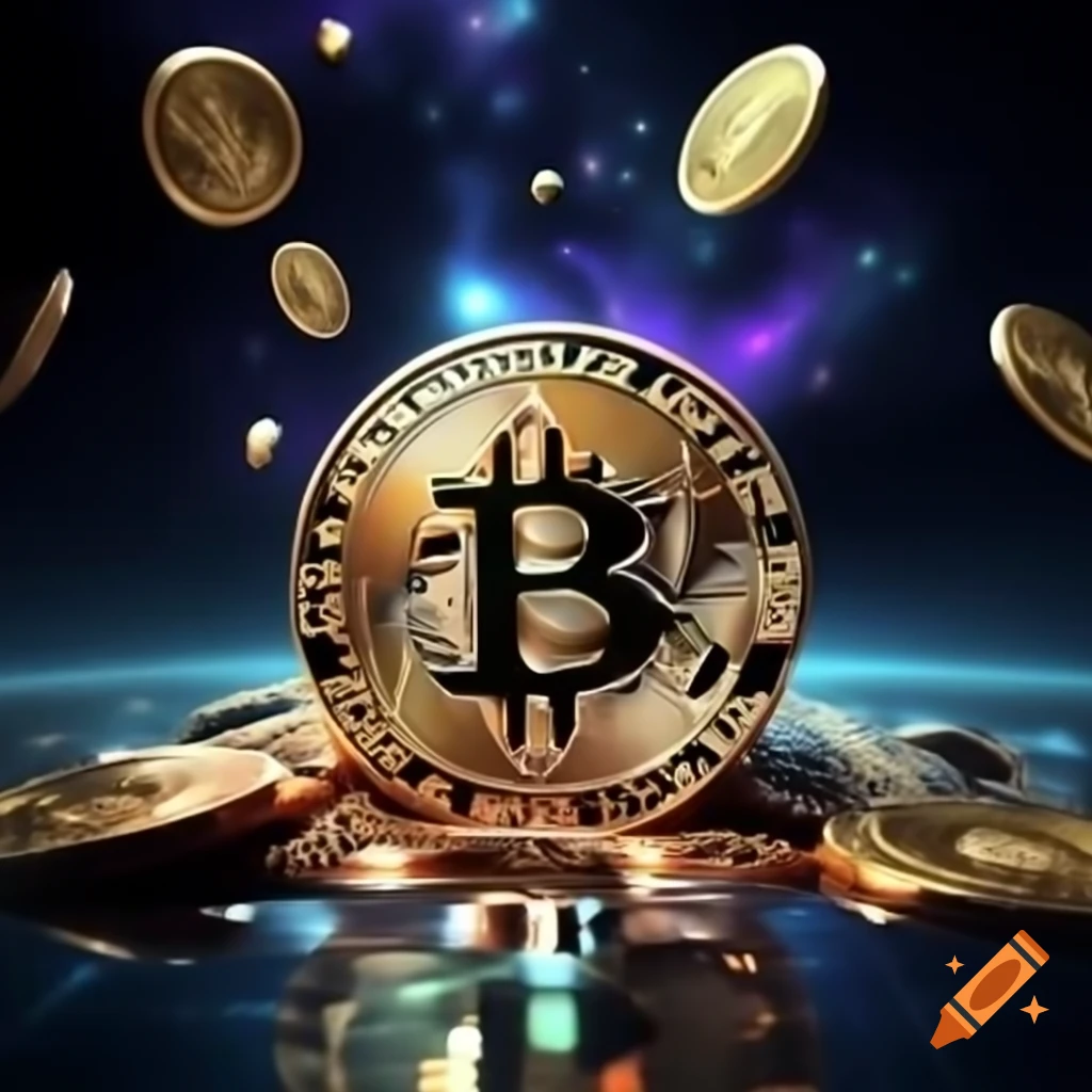 Galaxy filled with bitcoin and cryptocurrencies
