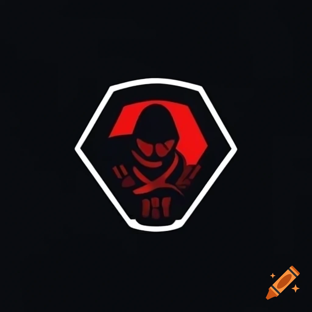 Logo design for 'THE UNKNOWS' featuring mercenary character with mask