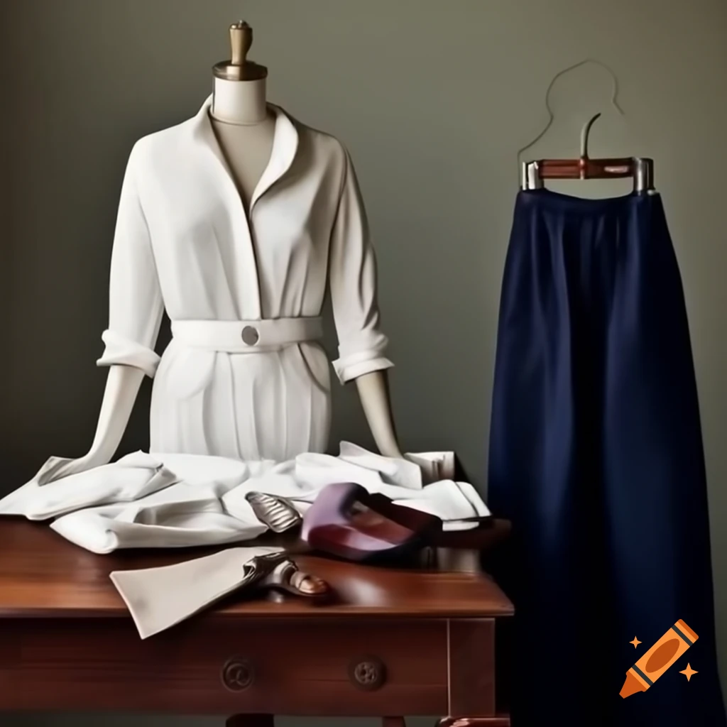 Old-money-inspired fashion collection featuring tailored white cotton shirt with pleats