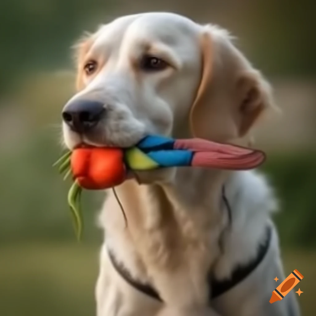 Dog eating ice cream