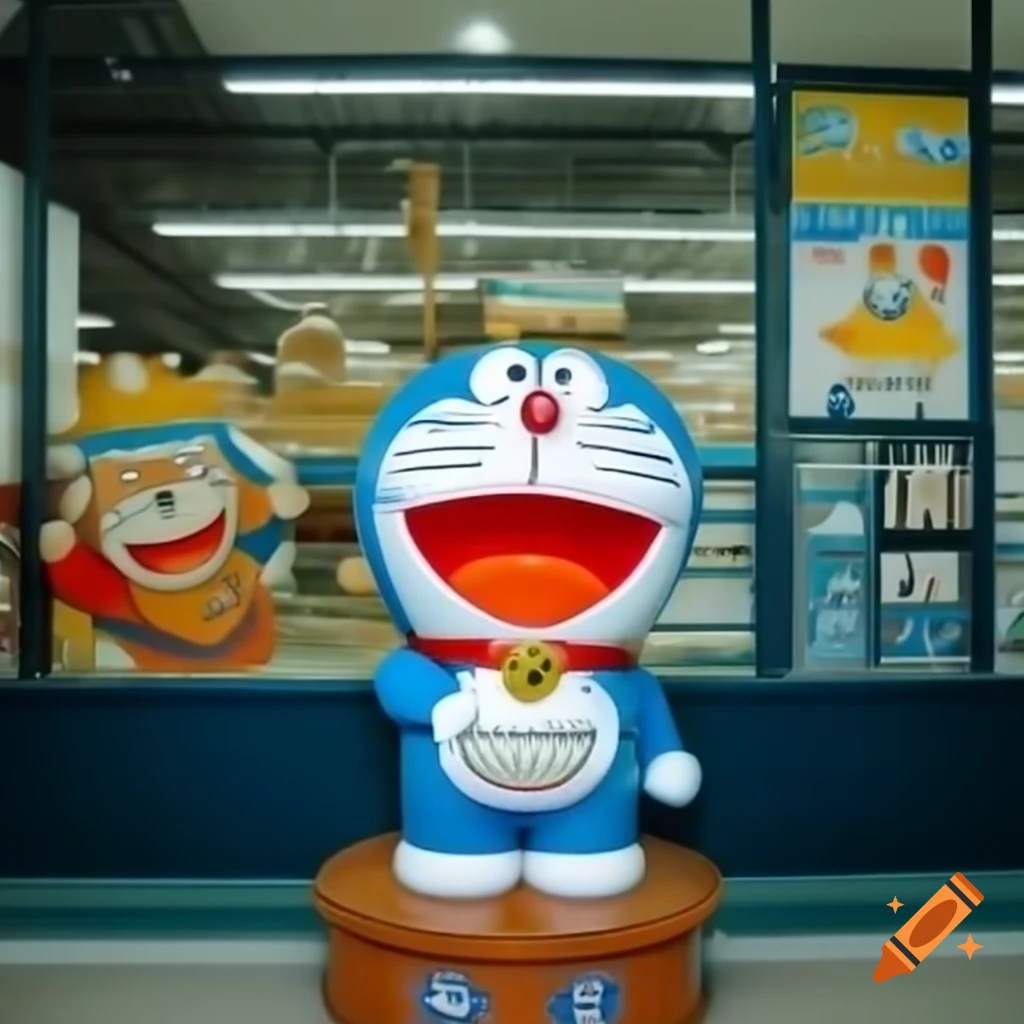 Doraemon entering D-Mart departmental store