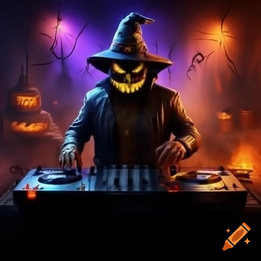 Halloween party featuring DJ Spooky and festive decorations