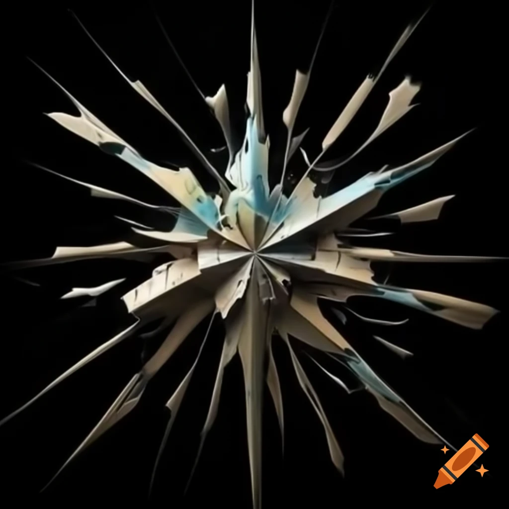 DISRUPTED DESIGN over shattered graffiti star on black background