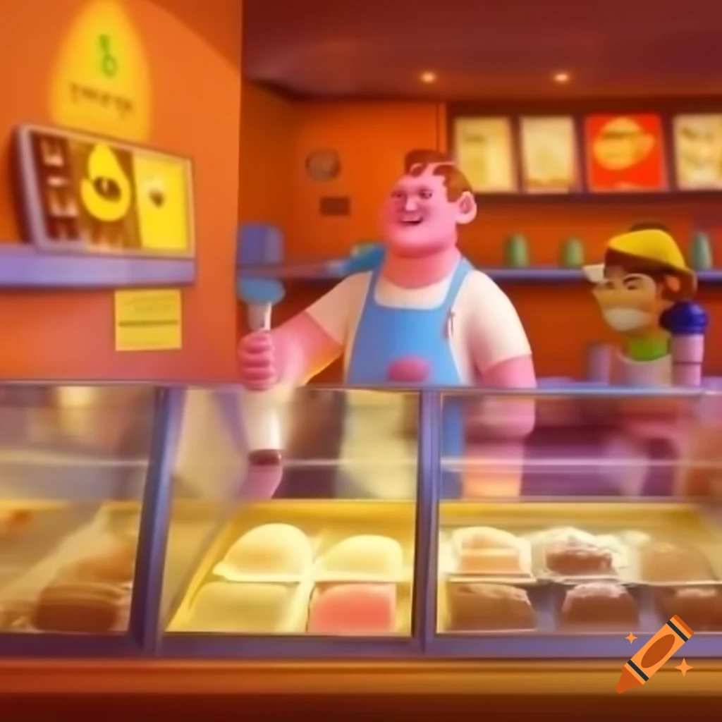 Vintage style animated cafe scene on craiyon