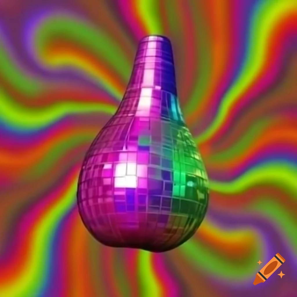 Psychedelic disco-themed fruit design