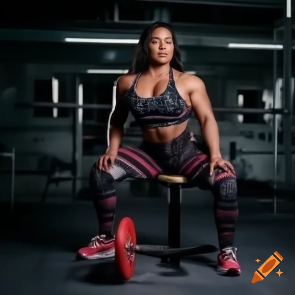 High fashion woman in powerlifting outfit inspired by limpets