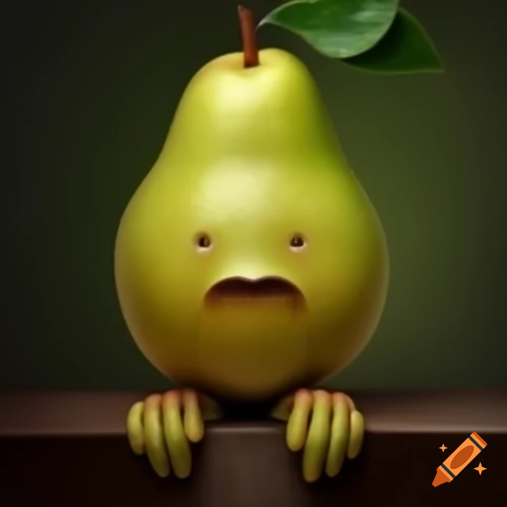 Anthropomorphic pear character on craiyon