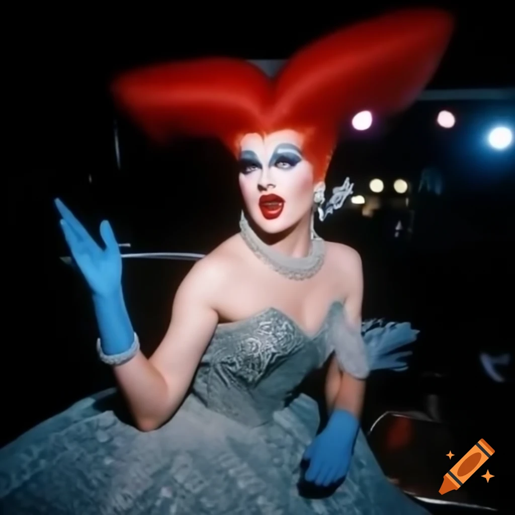 Rupaul's Drag Race promo featuring Lola Lush in sequined gown capturing old Hollywood glamour