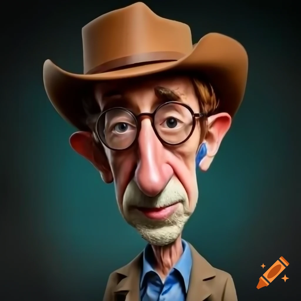 Caricature of Woody Allen in high definition