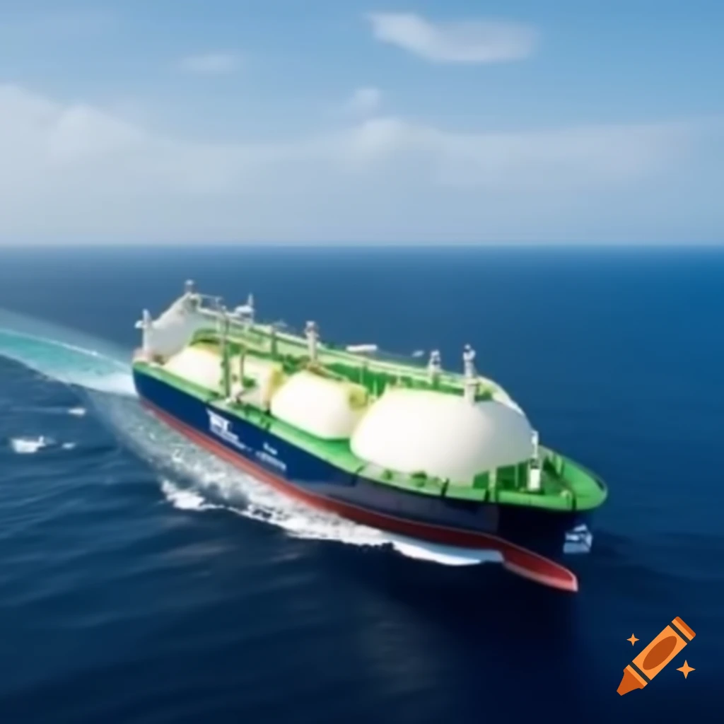 LNG ship navigating through the sea