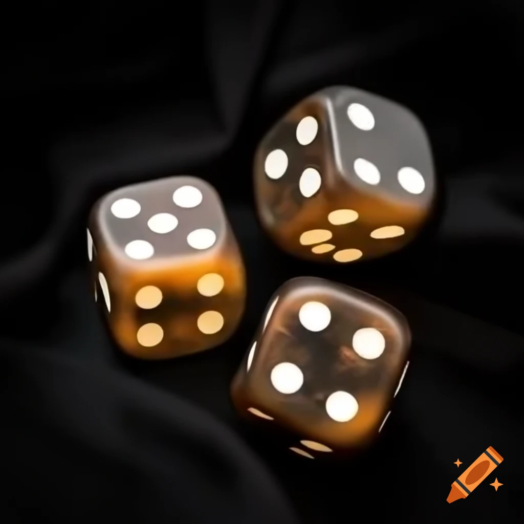 Two six sided dice rolling on a surface