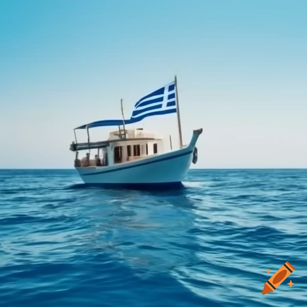 Boat displaying Greek flag
