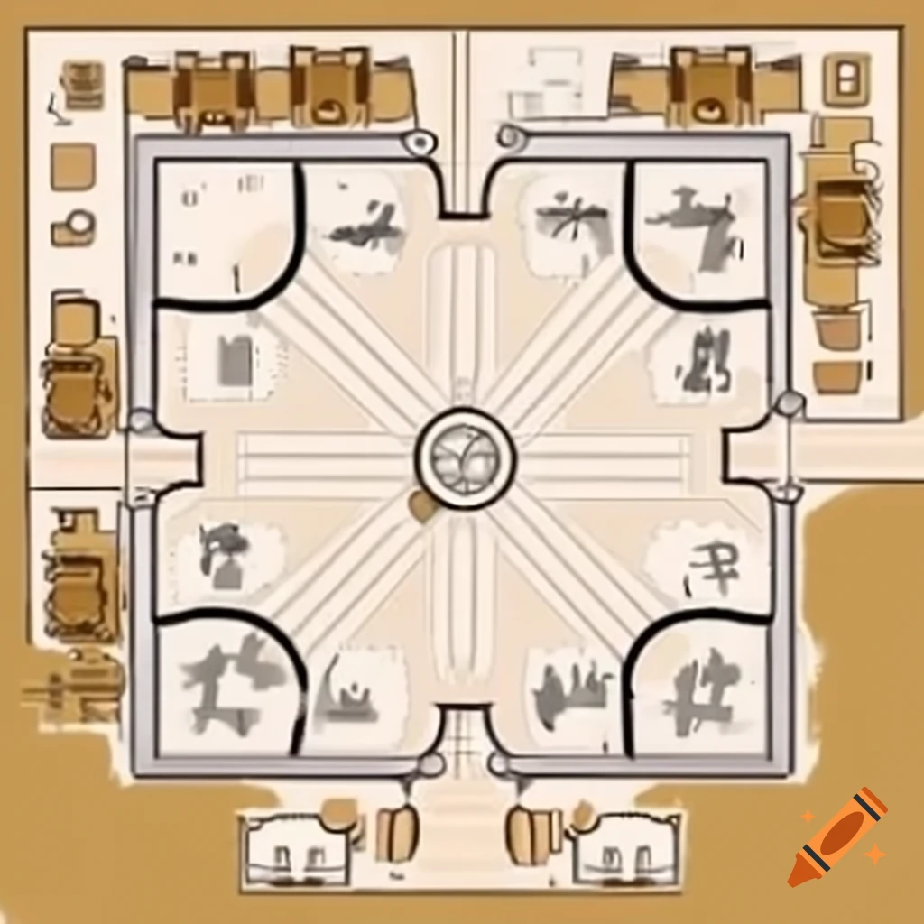 Room layout design for musical play accommodating 70 attendees with brainstorming area and make-up room