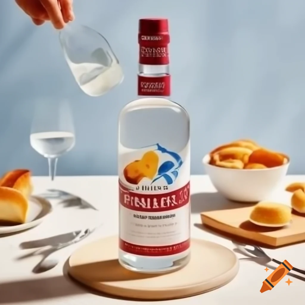Breakfast vodka bottle on display