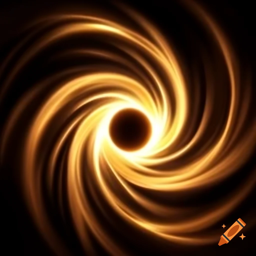 Ethereal spiral illuminating darkness, inspired by Fibonacci sequence