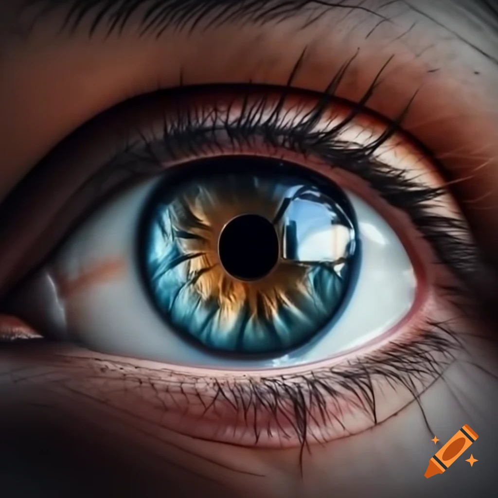 Close-up of a hyper-realistic human eye