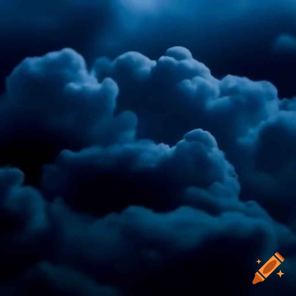 Dark navy clouds in the sky