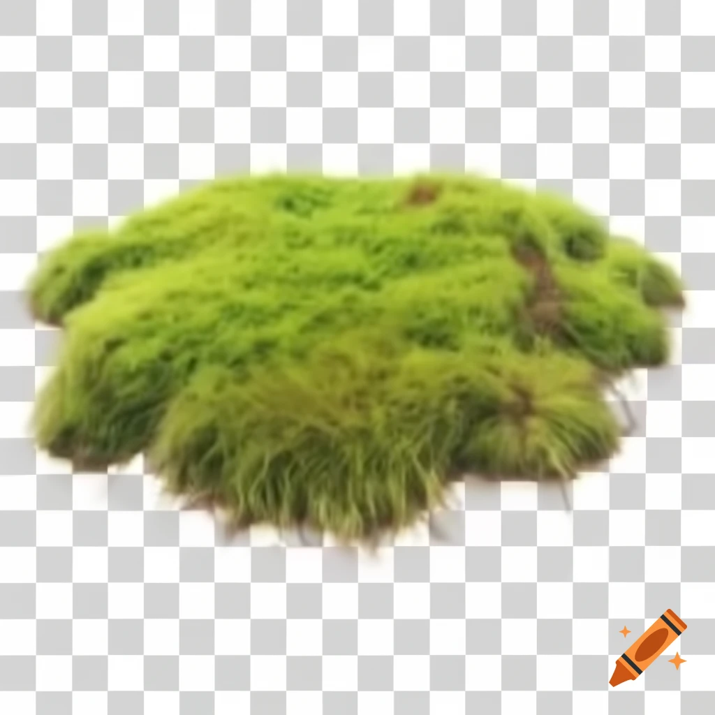 Grass moss texture on ground in PNG format